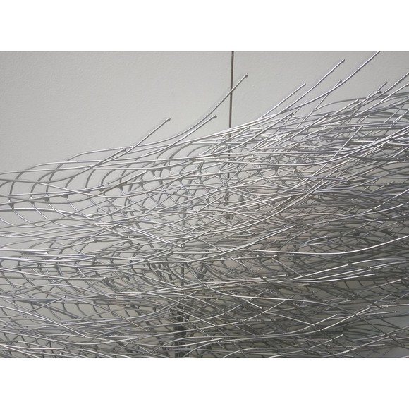 Large Silver Painted Copper & Brass Windy Willow Tree Wall Hanging Art Sculpture - Picture 7 of 10